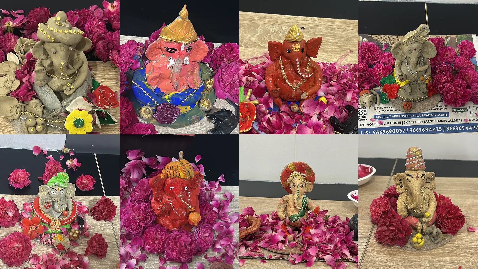 Display of Handmade Eco-Friendly Ganesh Ji Idols