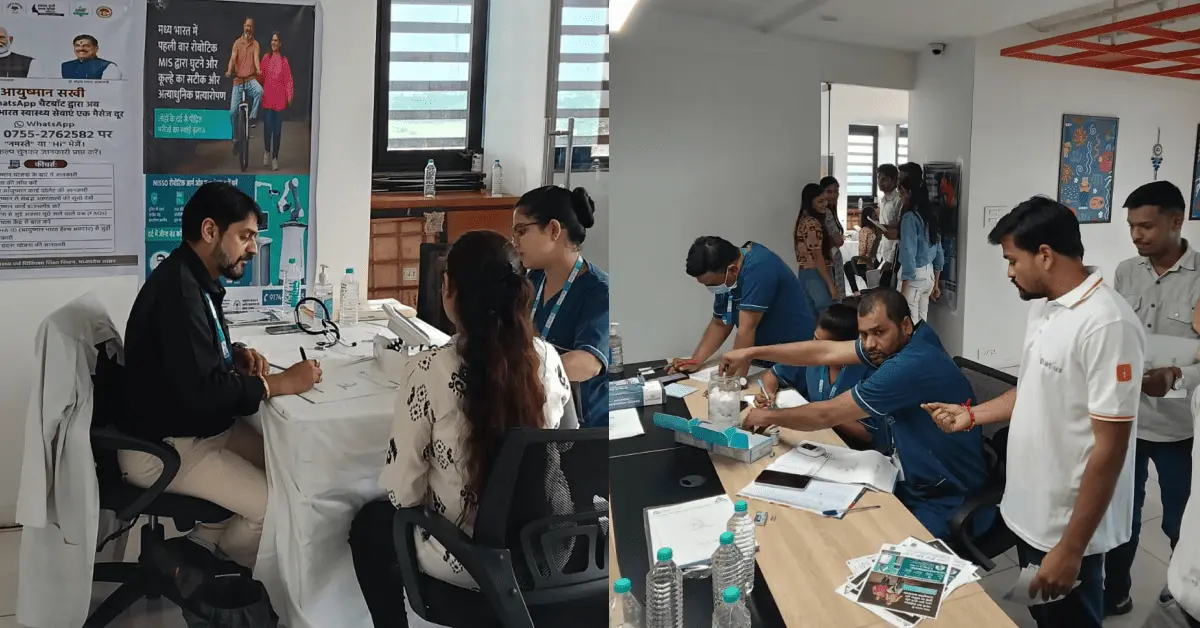 Ignatiuz team members attending workplace health check-up camp