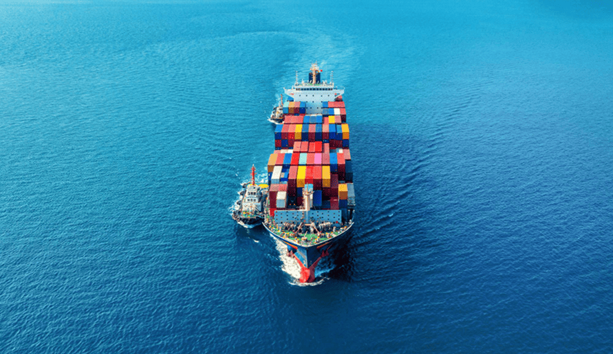 Global shipping and distribution through container ships